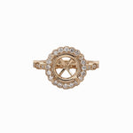 Statement Rings-Vintage Inspired Ring Setting w Natural Diamond Halo in 14K Solid Gold | Round 6.5mm 8mm | Gemstone Ring | Fine Jewelry | Customizable - NNJGemstones