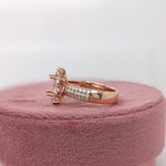 Statement Rings-Stunning Sunburst Ring Setting w Natural Diamond Accents in 14K Solid Gold | OV 8x6 9x7 10x8 | Broad Band | Gemstone Setting | Customizable - NNJGemstones