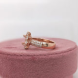 Statement Rings-Stunning Sunburst Ring Setting w Natural Diamond Accents in 14K Solid Gold | OV 8x6 9x7 10x8 | Broad Band | Gemstone Setting | Customizable - NNJGemstones