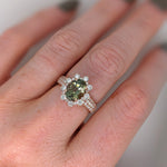 Statement Rings-Stunning Sunburst Ring Setting w Natural Diamond Accents in 14K Solid Gold | OV 8x6 9x7 10x8 | Broad Band | Gemstone Setting | Customizable - NNJGemstones