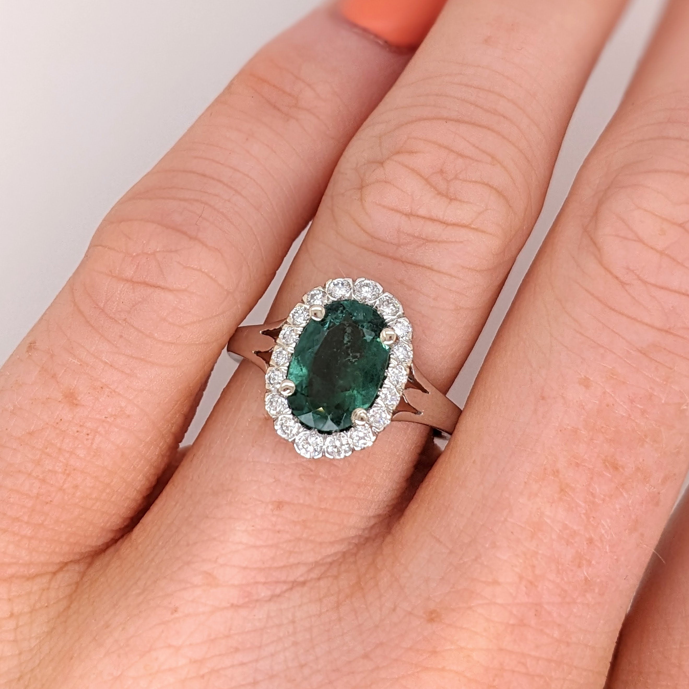 Engagement Rings-Beautiful Engagement Ring Setting with Natural Diamond Halo in 14K Solid Gold | Oval 9x7 10x8 11x9 | Gemstone Ring Setting | Customizable - NNJGemstones