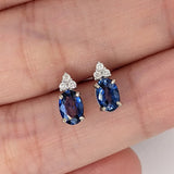 Miki 14K Solid Gold Natural Diamonds Earring Setting | Oval Shape