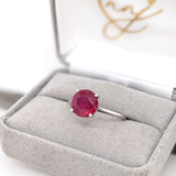 Solitaire Round Madagascar Ruby Ring in 14K Solid Gold | Round 9mm
