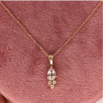 Pendants-Cute Minimalist Pendant Setting W Natural Diamond Accents in 14K Solid Gold | Pear Shape 5x3 6x4 7x5 8x6 | Dainty Jewelry | Customizable - NNJGemstones