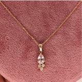 Pendants-Cute Minimalist Pendant Setting W Natural Diamond Accents in 14K Solid Gold | Pear Shape 5x3 6x4 7x5 8x6 | Dainty Jewelry | Customizable - NNJGemstones