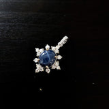 Pendants-Snowflake Design Pendant Setting W Natural Diamond Accents in 14K Solid Gold | Oval Shape 8x6 9x7 10x8 | Dainty Jewelry | Customizable - NNJGemstones