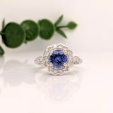 Florina 14K Solid Gold Natural Diamonds Ring Setting: Scalloped Halo