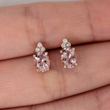 Miki 14K Solid Gold Natural Diamonds Earring Setting | Oval Shape