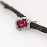 Pendants-Double Diamond Halo Pendant Semi Mount in Solid 14K Gold | Baguette | Emerald Cut | Radiant | Necklace | Custom Jewelry - NNJGemstones