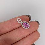 Pendants-Infinity Sweetheart Pendant Setting W Natural Diamond Accents in 14K Solid Gold | Oval Shape 6x4 7x5 8x6 | Dainty Jewelry | Customizable - NNJGemstones