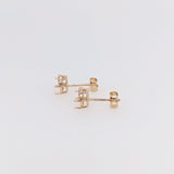 Stud Earrings-Dainty Earrings Semi Mount with Diamond Accents in 14K Solid Gold | Round 5mm - NNJGemstones