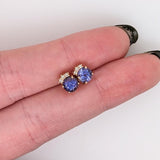 Stud Earrings-Dainty Earrings Semi Mount with Diamond Accents in 14K Solid Gold | Round 5mm - NNJGemstones