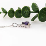 Pendants-Pendant Semi-Mount Trillion Shape in 14K White, Yellow or Rose Gold with Diamond Halo Accents || Heirloom Pendant || Custom Sizes - NNJGemstones