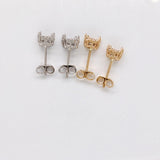 Stud Earrings-Dainty Earrings Semi Mount with Diamond Accents in 14K Solid Gold | Round 5mm - NNJGemstones