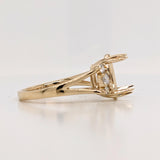 Statement Rings-Statement Trio Diamond Accent Ring Setting in 14K Solid Gold | Oval 10x8 11x9 12x10 | Gemstone Ring | Split Shank | Wide Band | Customizable - NNJGemstones