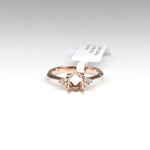 Statement Rings-Elegant Ring Setting W Natural Diamond Triad Accents in 14K Solid Gold | Oval Shape 7x5 8x6 | Daily Wear Jewelry | Customizable - NNJGemstones