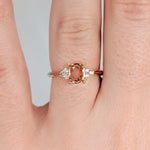 Statement Rings-Elegant Ring Setting W Natural Diamond Triad Accents in 14K Solid Gold | Oval Shape 7x5 8x6 | Daily Wear Jewelry | Customizable - NNJGemstones