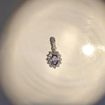 Pendants-Pretty Pendant Setting W Natural Diamond Halo in 14K Solid Gold | Oval Shape 9x7 10x8 11x9 12x10 | Gemstone Setting | Customizable - NNJGemstones