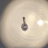 Pendants-Pretty Pendant Setting W Natural Diamond Halo in 14K Solid Gold | Oval Shape 9x7 10x8 11x9 12x10 | Gemstone Setting | Customizable - NNJGemstones