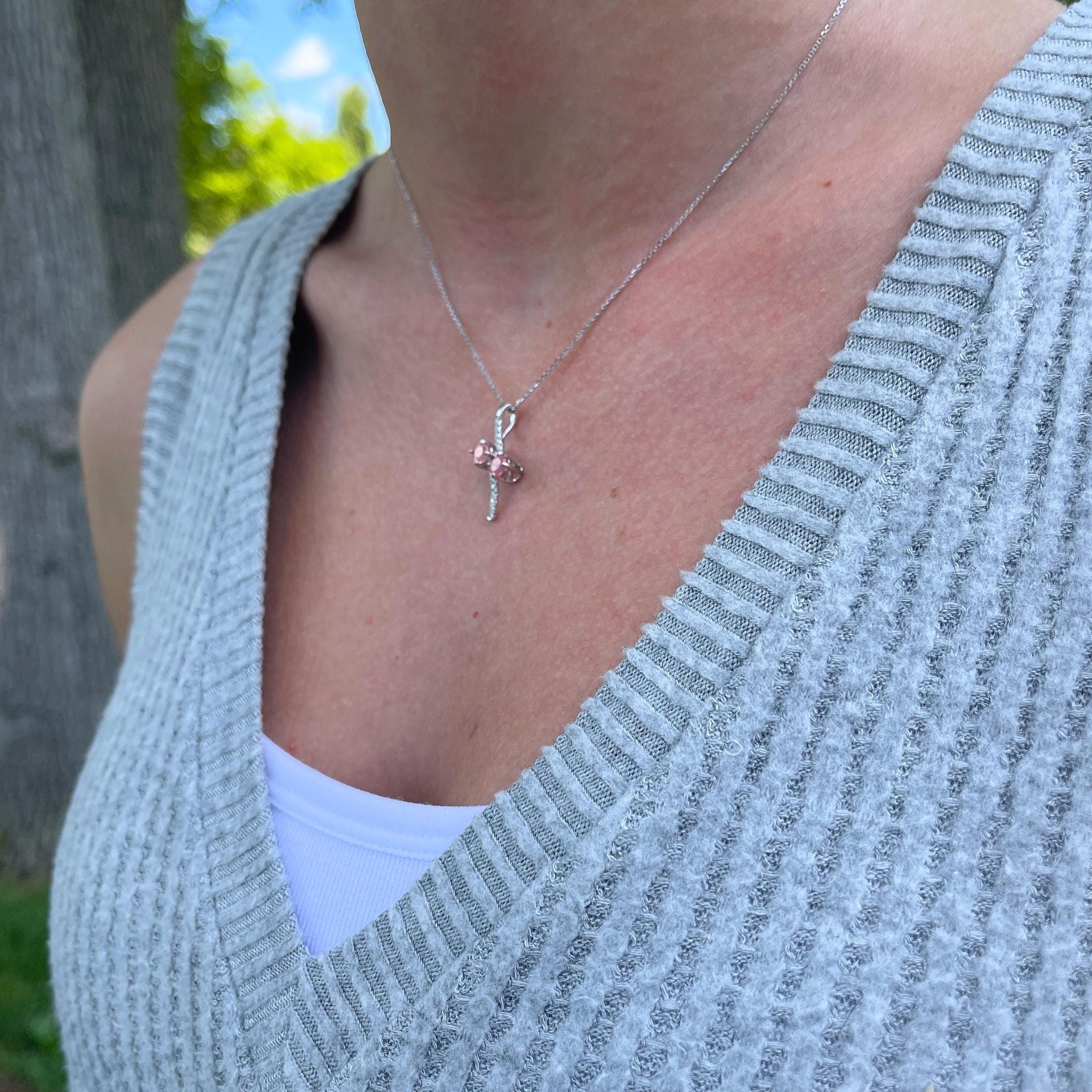 Pendants-Toi et Moi Diamond Pave Pendant Setting in 14K Solid Gold | Round Shape 4mm 4.5mm 5mm | Gemstone Setting | 2 stone Semi Mount | Customizable - NNJGemstones