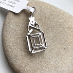 Pendants-Charming Art Deco Pendant Setting W Natural Diamond Accents in 14K Solid Gold | Emerald Cut 9x7 10x8 11x9 14x12 | Customizable - NNJGemstones