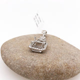 Pendants-Charming Art Deco Pendant Setting W Natural Diamond Accents in 14K Solid Gold | Emerald Cut 9x7 10x8 11x9 14x12 | Customizable - NNJGemstones