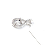 Pendants-Infinity Loop Design Pendant Setting W Natural Diamond Accents in 14K Solid Gold | Oval 7x5 8x6 9x7 12x10 | Gemstone Setting | Customizable - NNJGemstones