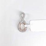 Pendants-Infinity Loop Design Pendant Setting W Natural Diamond Accents in 14K Solid Gold | Oval 7x5 8x6 9x7 12x10 | Gemstone Setting | Customizable - NNJGemstones