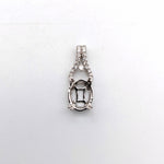 Pendants-Lovely Pendant Setting W Natural Diamond Bail in 14K Solid Gold | Oval Shape 8x6 9x7 10x8 | Gemstone Pendant | Dainty Jewelry | Customizable - NNJGemstones