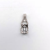 Pendants-Lovely Pendant Setting W Natural Diamond Bail in 14K Solid Gold | Oval Shape 8x6 9x7 10x8 | Gemstone Pendant | Dainty Jewelry | Customizable - NNJGemstones