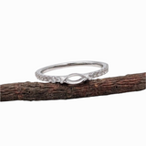 Simple East West Ring Setting W Pave Diamond Band in 14K Solid Gold | Minimalist Ring | Marquise Shape | Customizable