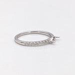 Stackable Rings-Simple East West 14k Solid Gold Marquise Semi Mount | Minimalist | Stackable | 6x3mm 8x4mm | Pave Diamond Band | Delicate Custom Jewelry - NNJGemstones