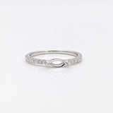 Stackable Rings-Simple East West 14k Solid Gold Marquise Semi Mount | Minimalist | Stackable | 6x3mm 8x4mm | Pave Diamond Band | Delicate Custom Jewelry - NNJGemstones