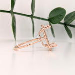 Statement Rings-Classic Pave Diamond Halo Ring Setting in 14K Solid Gold | Emerald Cut 14x10 15x11 16x12 18x13 | Radiant Cut | Statement Ring | Customizable - NNJGemstones