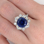 Statement Rings-Vintage Snowflake Ring Setting W Marquise & Round Diamond Accents in 14K Solid Gold | Round Shape 5mm 6mm 7mm 8mm 9mm 10mm | Customizable - NNJGemstones