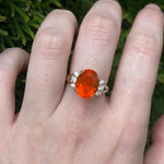 Statement Rings-Statement Trio Diamond Accent Ring Setting in 14K Solid Gold | Oval 10x8 11x9 12x10 | Gemstone Ring | Split Shank | Wide Band | Customizable - NNJGemstones