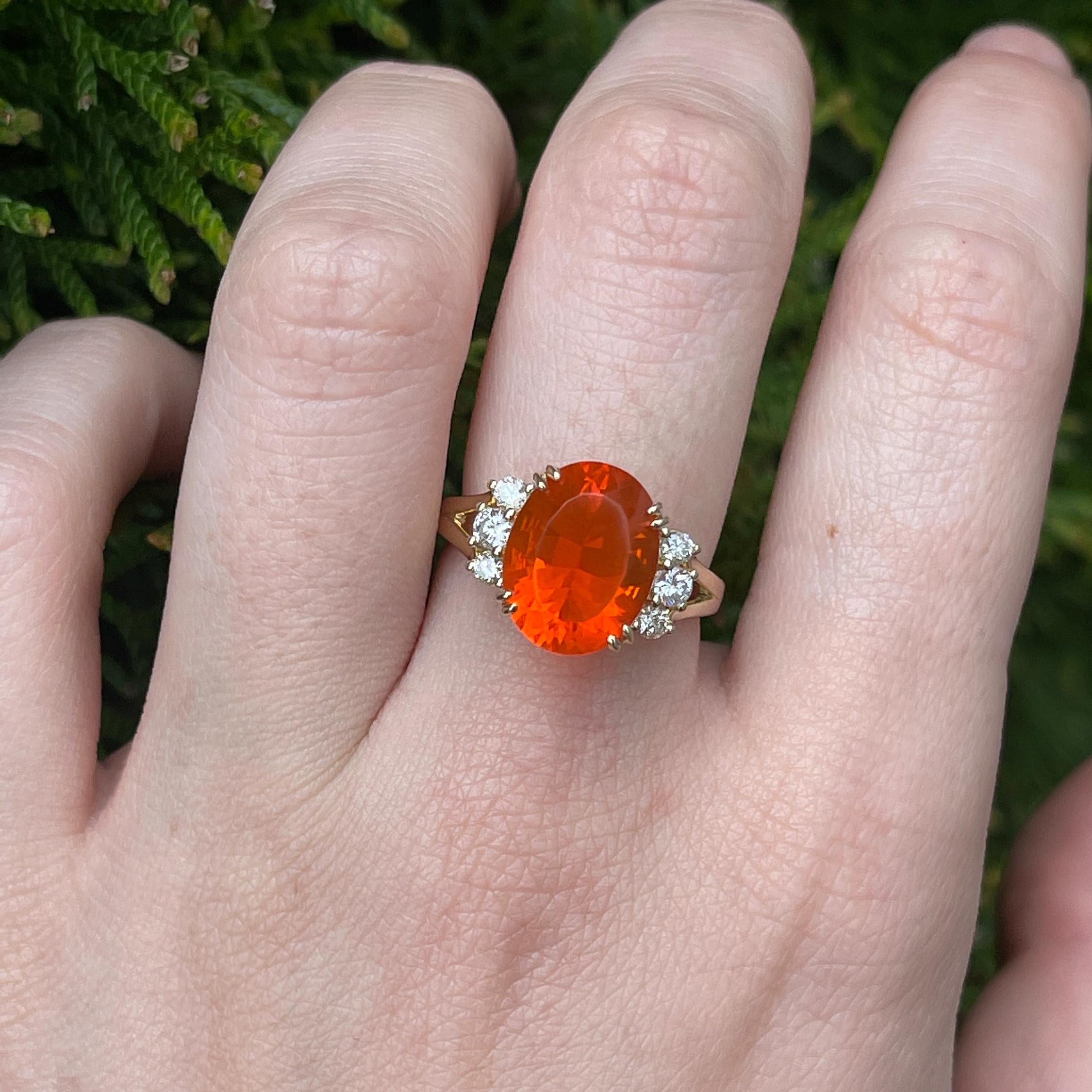 Statement Rings-Statement Trio Diamond Accent Ring Setting in 14K Solid Gold | Oval 10x8 11x9 12x10 | Gemstone Ring | Split Shank | Wide Band | Customizable - NNJGemstones