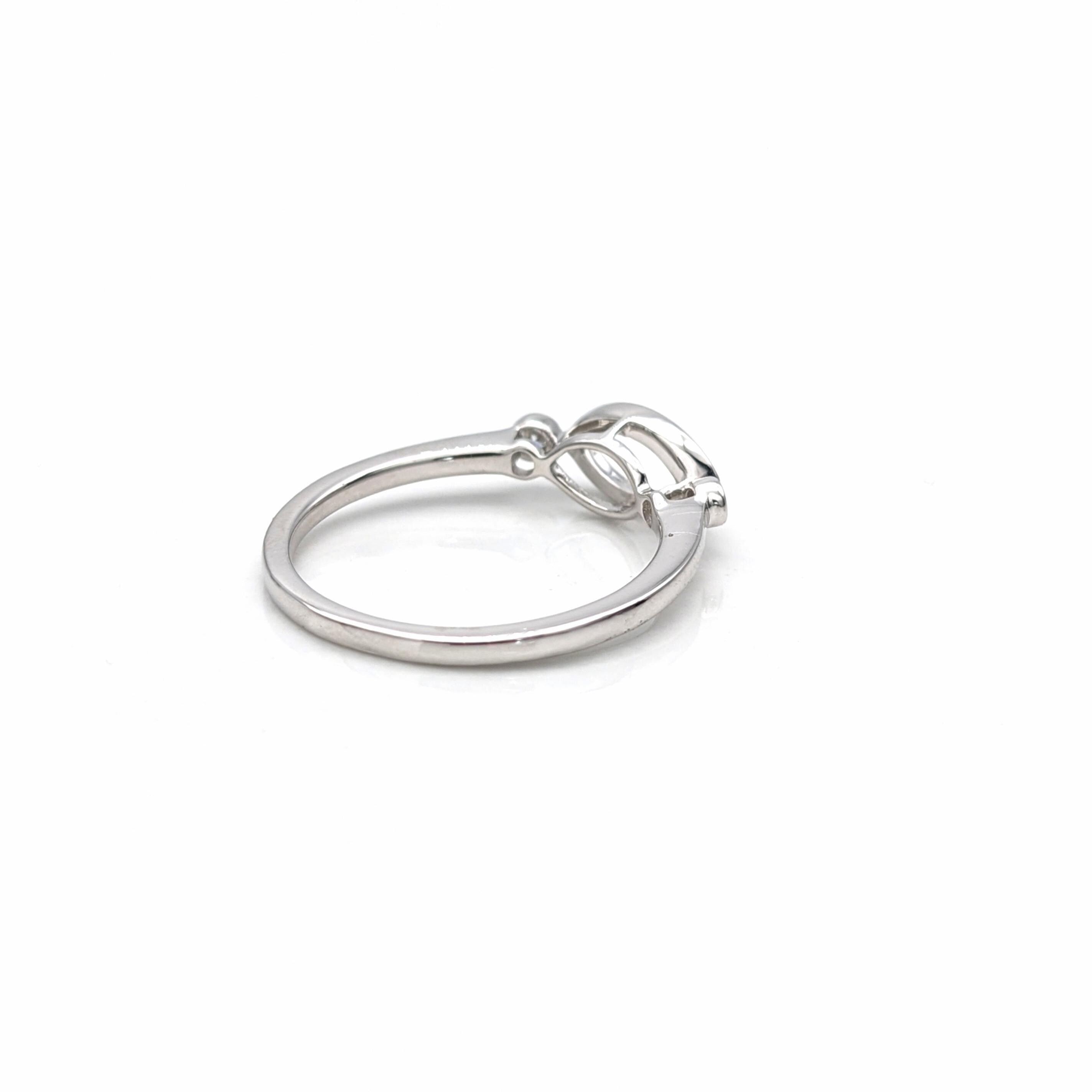 Statement Rings-Bezel Set East West Ring Setting w Diamond Accents in 14K Solid Gold | Marquise Shape 7x5 8x6 9x7 | Minimalistic Ring | Customizable - NNJGemstones