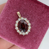 Pendants-Pretty Pendant Setting W Natural Diamond Halo in 14K Solid Gold | Oval Shape 9x7 10x8 11x9 12x10 | Gemstone Setting | Customizable - NNJGemstones