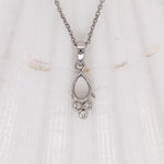 Pendants-Cute Minimalist Pendant Setting W Natural Diamond Accents in 14K Solid Gold | Pear Shape 5x3 6x4 7x5 8x6 | Dainty Jewelry | Customizable - NNJGemstones