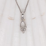 Pendants-Cute Minimalist Pendant Setting W Natural Diamond Accents in 14K Solid Gold | Pear Shape 5x3 6x4 7x5 8x6 | Dainty Jewelry | Customizable - NNJGemstones