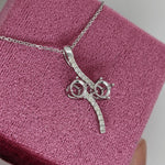 Pendants-Toi et Moi Diamond Pave Pendant Setting in 14K Solid Gold | Round Shape 4mm 4.5mm 5mm | Gemstone Setting | 2 stone Semi Mount | Customizable - NNJGemstones