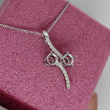 Pendants-Toi et Moi Diamond Pave Pendant Setting in 14K Solid Gold | Round Shape 4mm 4.5mm 5mm | Gemstone Setting | 2 stone Semi Mount | Customizable - NNJGemstones