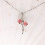 Pendants-Toi et Moi Diamond Pave Pendant Setting in 14K Solid Gold | Round Shape 4mm 4.5mm 5mm | Gemstone Setting | 2 stone Semi Mount | Customizable - NNJGemstones