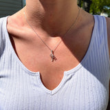 Pendants-Toi et Moi Diamond Pave Pendant Setting in 14K Solid Gold | Round Shape 4mm 4.5mm 5mm | Gemstone Setting | 2 stone Semi Mount | Customizable - NNJGemstones