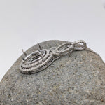 Pendants-Double Diamond Pave Halo Pendant Setting in 14K Solid Gold | Oval Shape 12x10 13x11 14x12 | Art Deco | Statement Necklace | Customizable - NNJGemstones