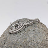 Pendants-Double Diamond Pave Halo Pendant Setting in 14K Solid Gold | Oval Shape 12x10 13x11 14x12 | Art Deco | Statement Necklace | Customizable - NNJGemstones