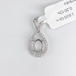 Pendants-Infinity Loop Design Pendant Setting W Natural Diamond Accents in 14K Solid Gold | Oval 7x5 8x6 9x7 12x10 | Gemstone Setting | Customizable - NNJGemstones