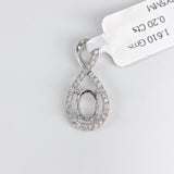 Pendants-Infinity Loop Design Pendant Setting W Natural Diamond Accents in 14K Solid Gold | Oval 7x5 8x6 9x7 12x10 | Gemstone Setting | Customizable - NNJGemstones