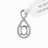 Infinity Loop Design Pendant Setting W Natural Diamond Accents in 14K Solid Gold | Oval | Customizable
